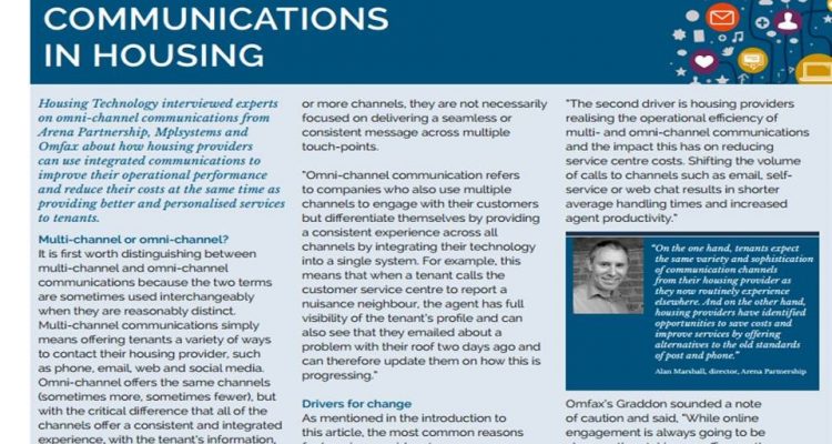 Screen shot of article Omni channel communications in housing