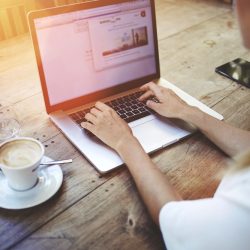 Woman using a laptop
